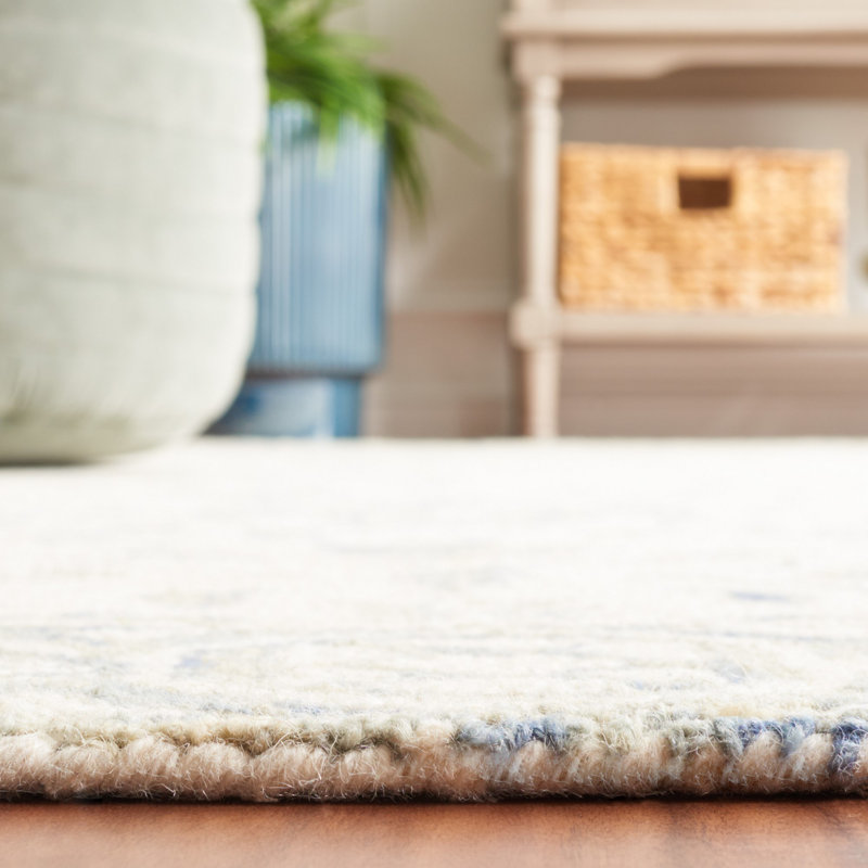 Charlton Home® Pimentel Hand Tufted Wool Blue/Ivory Rug & Reviews Wayfair